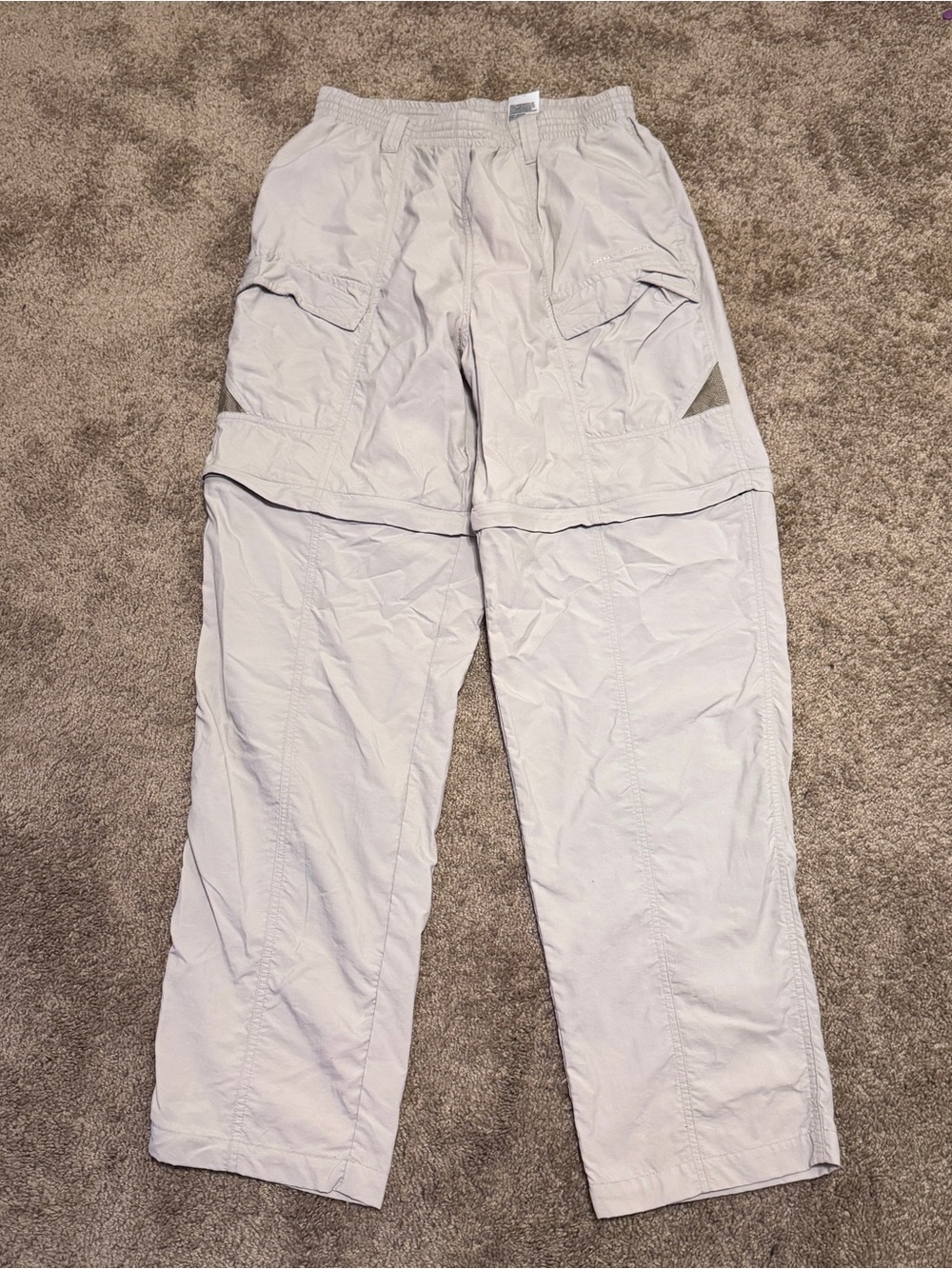 Columbia PFG Fishing Convertible Cargo Pants Shorts Mens Medium Biege Outdoor